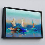 Siyah Çerçeveli Soyut Modern Sanat Yağlıboya Görünüm Dekoratif Kanvas Duvar Tablosu