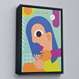 Altın Çerçeveli İkonik Pop Art Asyalı Kadın Tablosu