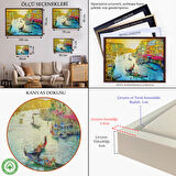 Altın Çerçeveli İtalya Venedik Gondol Manzarası Yağlıboya Görünüm Dekoratif Kanvas Duvar Tablosu