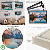 Siyah Çerçeveli Bachalpsee Gölü ve İsviçre Alpleri Dekoratif Kanvas Duvar Tablosu