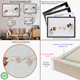 Siyah Çerçeveli El Ele Espresso Fincanları Dekoratif Kanvas Duvar Tablosu