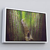 Kahverengi Çerçeveli Sarmaşıklar İçinde Yürüyen Şavaşçı Dekoratif Kanvas Duvar Tablosu