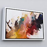 Altın Çerçeveli Fırça Darbeli Soyut Modern Sanat Yağlıboya Görünüm Tablo