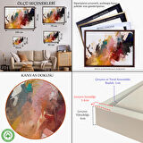 Altın Çerçeveli Fırça Darbeli Soyut Modern Sanat Yağlıboya Görünüm Tablo