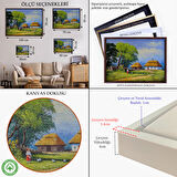 Kahverengi Çerçeveli Ukrayna Köy Evi Manzarası Yağlıboya Görünüm Dekoratif Kanvas Duvar Tablosu