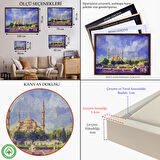 Kahverengi Çerçeveli Sultan Ahmet Camii Yağlıboya Görünüm Dekoratif Kanvas Duvar Tablosu