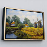 Kahverengi Çerçeveli Ukrayna Köy Evi Dekoratif Kanvas Duvar Tablosu