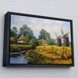 Kahverengi Çerçeveli Ukrayna Köy Evi Dekoratif Kanvas Duvar Tablosu