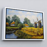 Kahverengi Çerçeveli Ukrayna Köy Evi Dekoratif Kanvas Duvar Tablosu