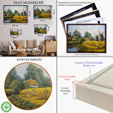 Kahverengi Çerçeveli Ukrayna Köy Evi Dekoratif Kanvas Duvar Tablosu