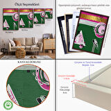 Beyaz Çerçeveli Renkli Soyut Geometrik Şekiller Tablosu