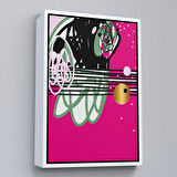 Kahverengi Çerçeveli Renkli Soyut Geometrik Şekiller Tablosu