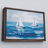 Beyaz Çerçeveli Yaz Yelkenli Dekoratif Kanvas Duvar Tablosu