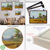 Siyah Çerçeveli Ukrayna Köy Manzarası Yağlıboya Görünüm Dekoratif Tablo