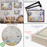 Siyah Çerçeveli Ormandaki Hayvanlar Dekoratif Kanvas Duvar Tablosu