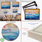 Siyah Çerçeveli Soyut Yağlıboya Görünüm Dekoratif Kanvas Duvar Tablosu