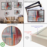 Siyah Çerçeveli Fırça Darbeleri ile Soyut Yağlıboya Görünüm Dekoratif Kanvas Duvar Tablosu