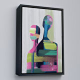 Altın Çerçeveli Pop Art Soyut İnsan Tablosu