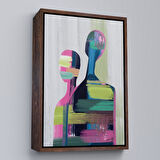 Altın Çerçeveli Pop Art Soyut İnsan Tablosu