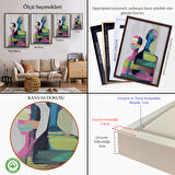 Altın Çerçeveli Pop Art Soyut İnsan Tablosu