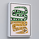 Siyah Çerçeveli Soyut Gözlü Ezoterik Yılan Tablosu