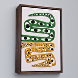 Siyah Çerçeveli Soyut Gözlü Ezoterik Yılan Tablosu