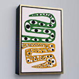 Siyah Çerçeveli Soyut Gözlü Ezoterik Yılan Tablosu