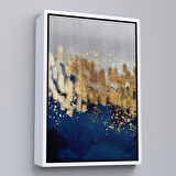 Altın Çerçeveli Mavi ve Altın Detaylı Modern Tablo