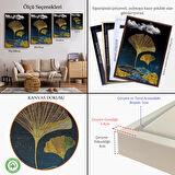 Beyaz Çerçeveli Modern Tasarım Altın Yaprak Tablosu