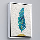 Siyah Çerçeveli Modern Tasarım Altın Tüyler Tablosu