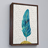 Siyah Çerçeveli Modern Tasarım Altın Tüyler Tablosu