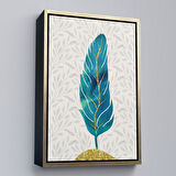 Siyah Çerçeveli Modern Tasarım Altın Tüyler Tablosu