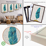 Siyah Çerçeveli Modern Tasarım Altın Tüyler Tablosu