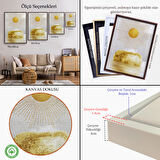 Altın Çerçeveli Altın Güneş Manzarası Tablosu