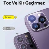 Baseus iPhone 15 Pro/15 Pro Max için Crystal Serisi HD Cam Kamera Koruyucu 2 Adet Set-(5775)