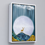 Altın Çerçeveli Modern Tasarım Altın Geyik Tablosu