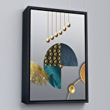 Kahverengi Çerçeveli Modern Geometrik Dairelerden ve Geyikler Tablosu