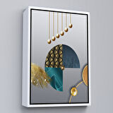 Kahverengi Çerçeveli Modern Geometrik Dairelerden ve Geyikler Tablosu