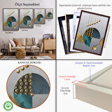 Kahverengi Çerçeveli Modern Geometrik Dairelerden ve Geyikler Tablosu