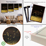 Beyaz Çerçeveli Altın Kuşlar Manzara Tablosu