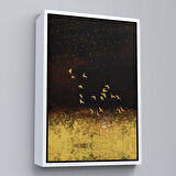 Altın Çerçeveli Altın Kuşlar Manzara Tablosu