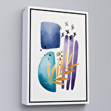 Altın Çerçeveli Modern Renkli Şekliller Tablosu