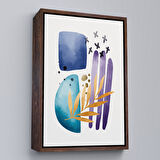 Altın Çerçeveli Modern Renkli Şekliller Tablosu