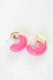 CCB Pembe Gold Çift Renk Küpe 5886