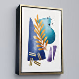 Kahverengi Çerçeveli Modern Renkli Şekliller Tablosu