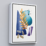 Kahverengi Çerçeveli Modern Renkli Şekliller Tablosu