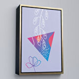Beyaz Çerçeveli Modern Renkli Şekliller Tablosu