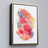 Kahverengi Çerçeveli Modern Renkli Şekliller Tablosu