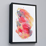 Kahverengi Çerçeveli Modern Renkli Şekliller Tablosu