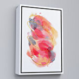 Kahverengi Çerçeveli Modern Renkli Şekliller Tablosu